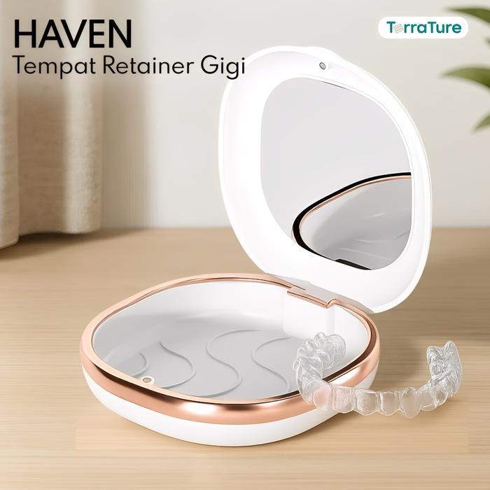 Paloma - Tempat Retainer Gigi Set Cermin Tempat Gigi Lepas Pasang Denture Box Kawat Gigi