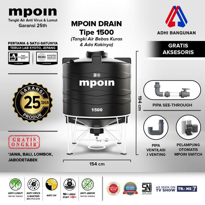 TANGKI TANDON TOREN AIR MPOIN DRAIN 800 LITER GRATIS ONGKIR