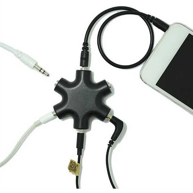 Jack Pararel Audio Aux Splitter Model 6 Port Headset Earphone Output Terbaik