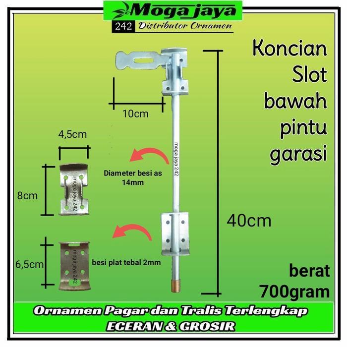 slot grendel bawah 40cm pintu garasi