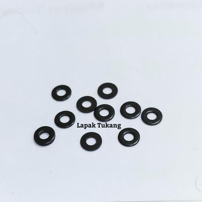 Ring Plat Hitam M4 Washer Flat Ring M4x8 - 10 Pcs