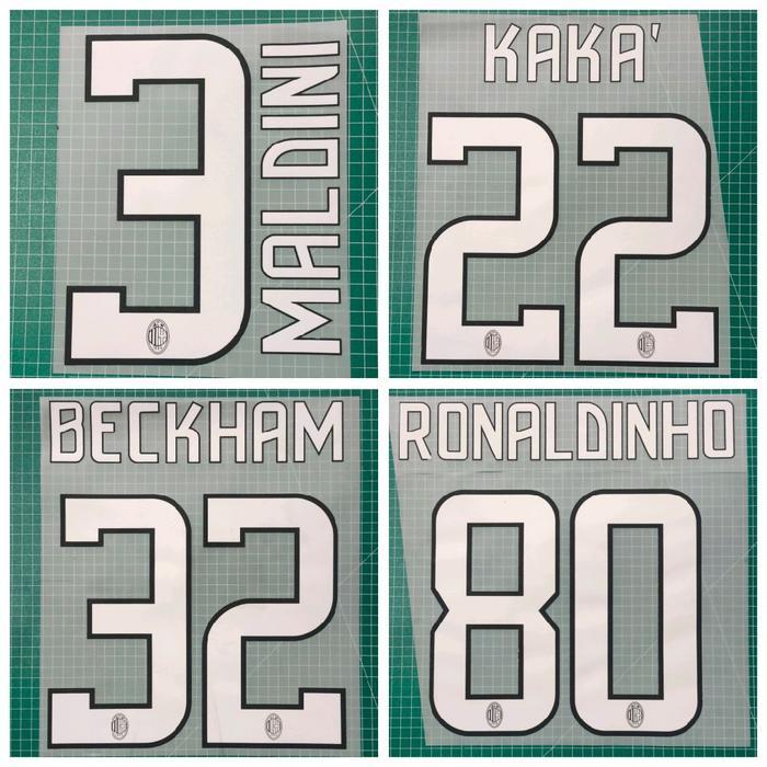 Nameset Ac Milan 08-09 Maldini Kaka Beckham Ronaldinho Poly Hk