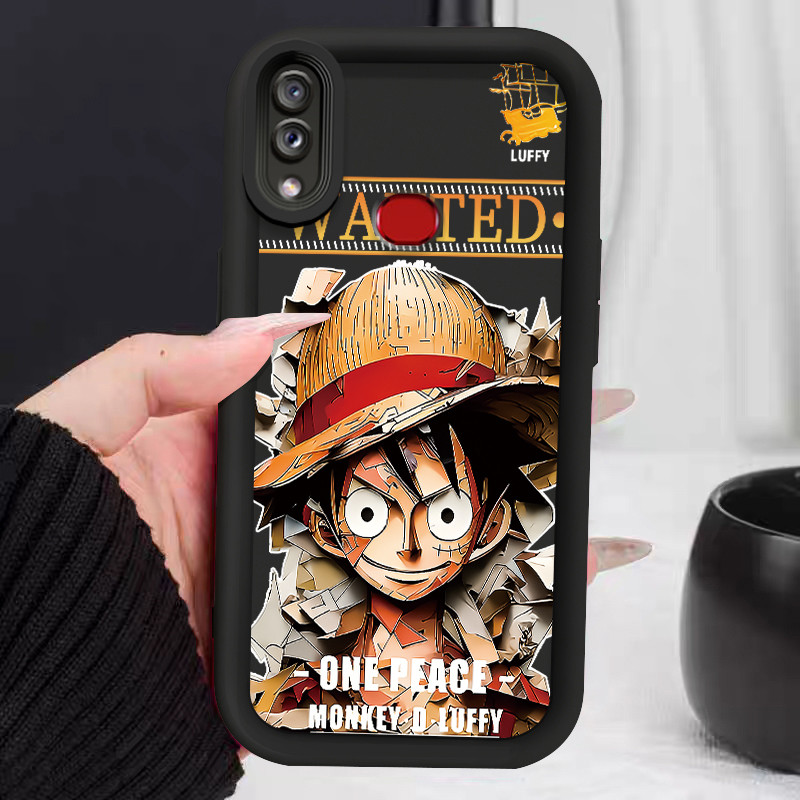 Casing Hp untuk Samsung Galaxy A10s M01s Case Luffy kartun yang rusak Kasing silikon Cesing Bentuk O