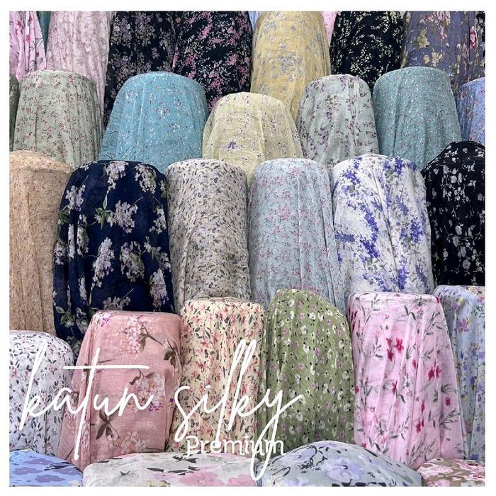 Kain Katun Silky Premium Halus & Lembut Lebar 150 Cm Harga Per 0,5 Meter Cocok Untuk Mukenah Gamis