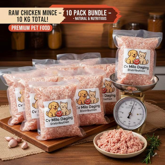 Paket Grosir Raw Food Ayam Giling 10 Kg - Makanan Anjing Kucing Frozen Food Sehat Barf