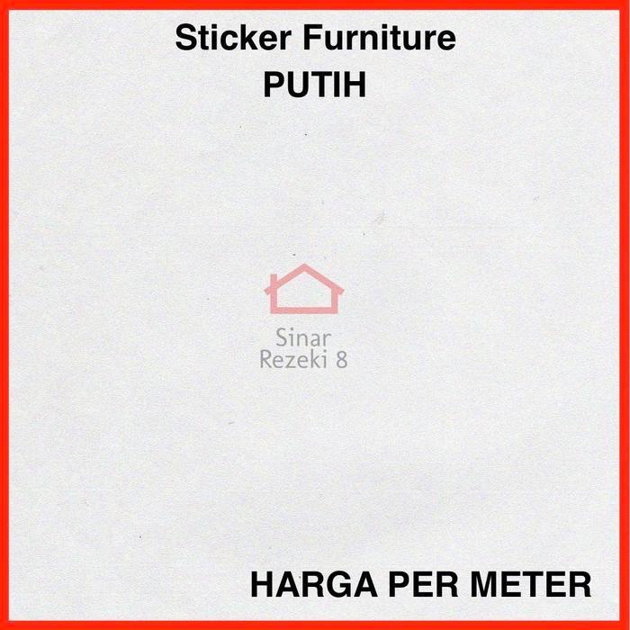 Sticker Pelapis Furniture PVC Lem Decosheet Meja Mebel Lemari PUTIH .