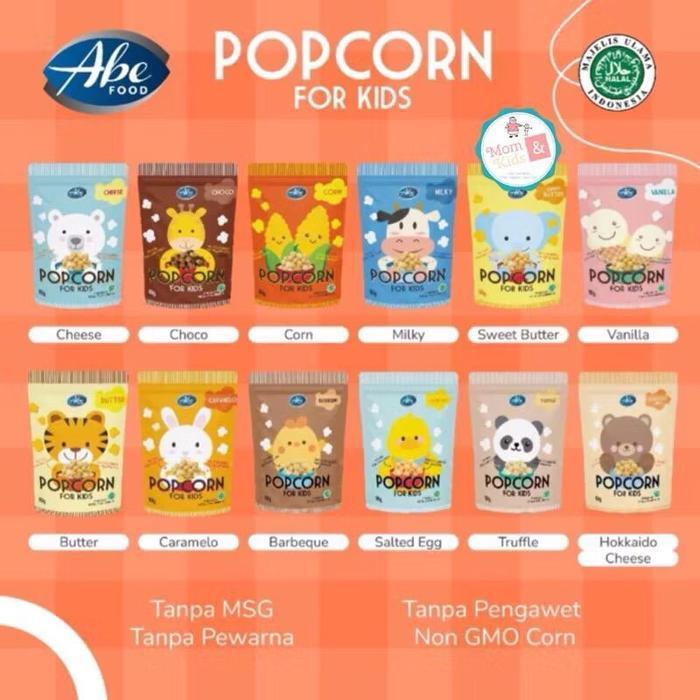 Abe Food Popcorn For Kids 80Gr Pop Corn Snack Cemilan Sehat Anak Non Msg
