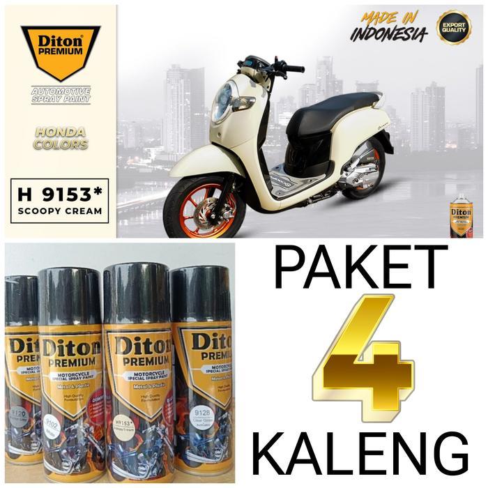 PAKET- 4 KALENG pilok cat semprot diton premium H9153 SCOOPY CREAM 9153 scopy cream