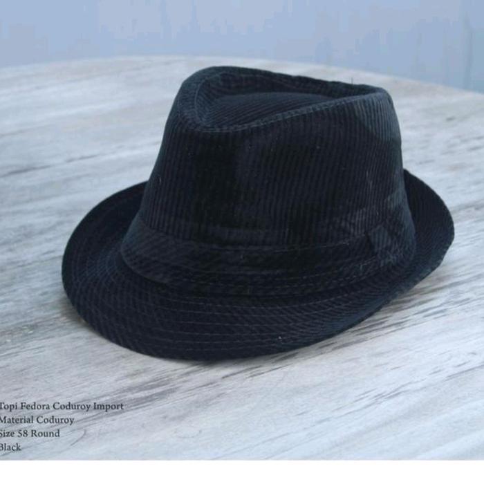 Topi Pedora Woll Topi Pedora Codoray-Hitam #Gratisongkir