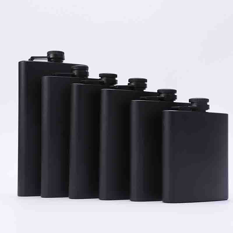 6/7/8/9/10/12oz Portable 304 SS Flagon black Whiskey Vodka Wine Pot Hip Flask Alcohol Drinking