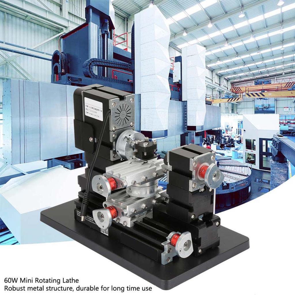 New 60W Mini Metal Rotating Lathe 12000RPM Motor for Wood Metal Glass Plastic Machining Mini Lathe M