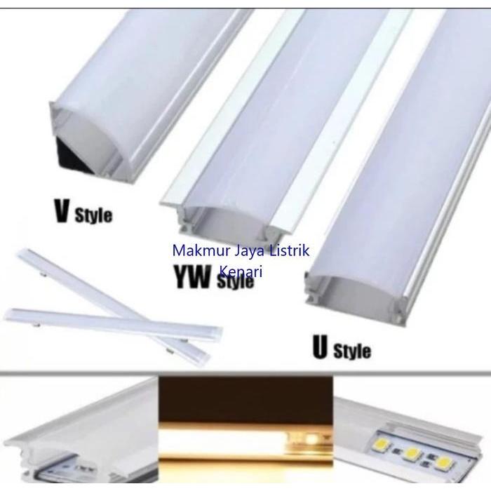 "New" U Channel Aluminium untuk Led Strip 1 meter