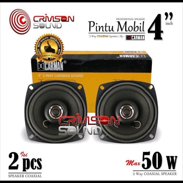 SPEAKER MOBIL 4 INCHI MEREK CARMAN 50 WATT READY