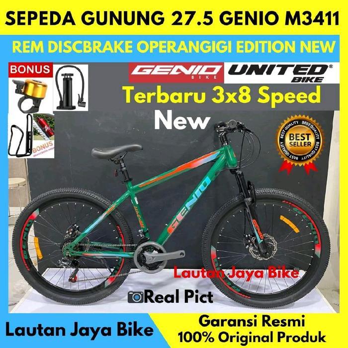 SEPEDA GUNUNG 27,5 MTB GENIO M3411 Terbaru - green