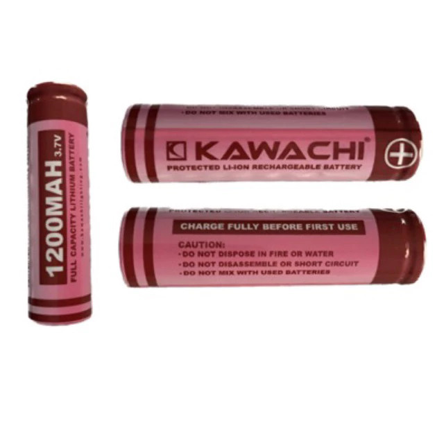 BATERAI / BATTERY LITHIUM KAWACHI 18650 1200 mAh - RECHARGEABLE ORIGINAL KAWACHI
