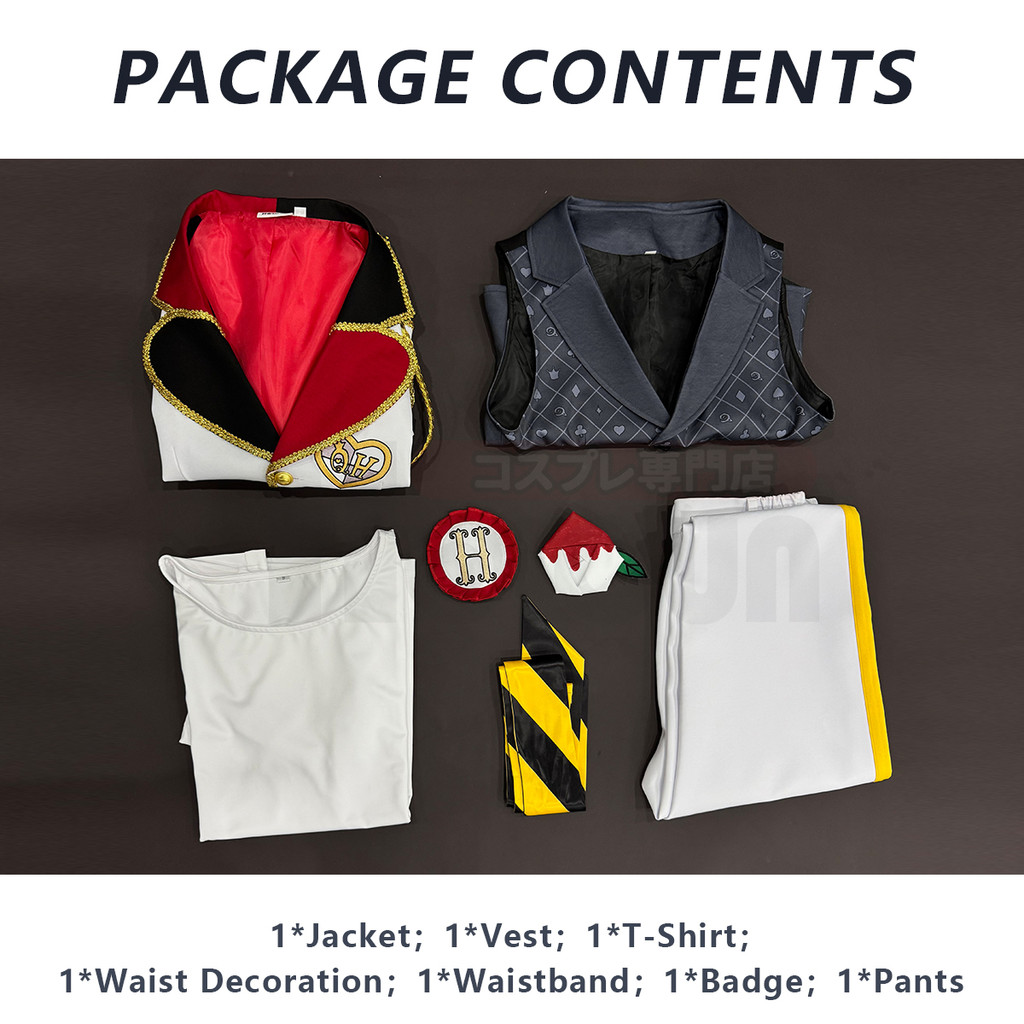 Holoun Twisted Game Heartslabyul Cosplay Costume Jacket Vest Shirt Pants Convention Halloween