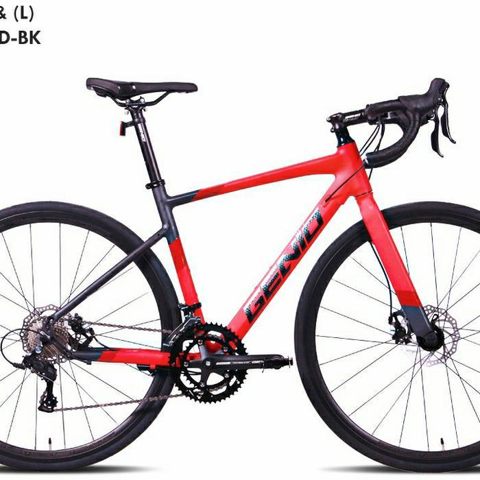 SEPEDA ROAD BIKE GENIO BREAKER 2.0 2021 DISC BRAKE 2x9 SPEED - RED-BLACK