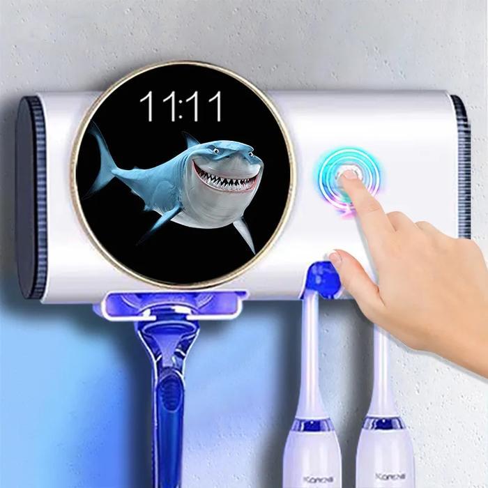 Wall-mounted UV Toothbrush Holder Razor Rack Toothbrush Sterilizer