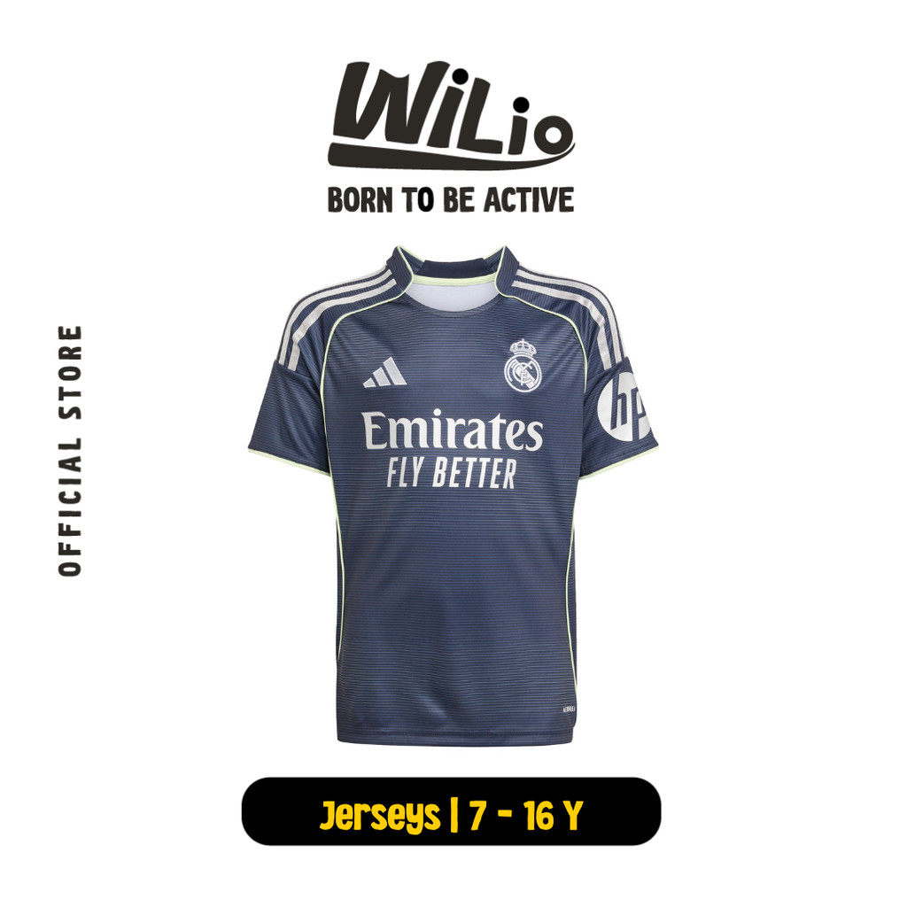 ADIDAS Real Madrid 25/26 Away Jersey Kids JP3947 - Jersey Anak (Biru)