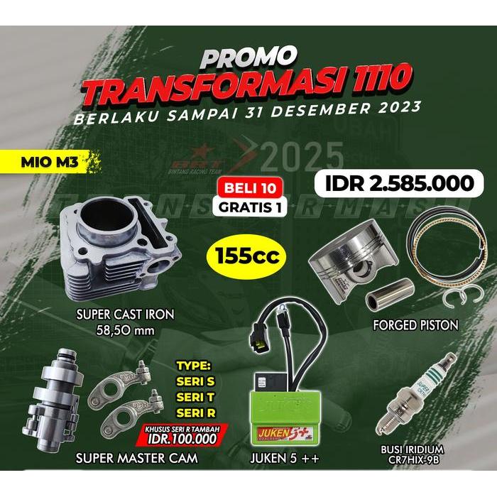 PAKET BORE UP MIO M3 | 155 CC | BRT - 1 PISTON MENTAH