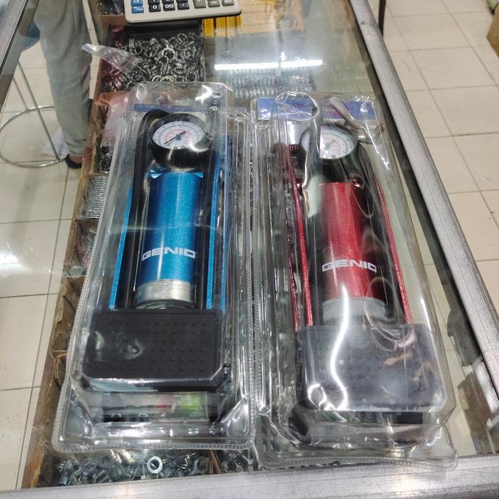 Pompa Injak Genio 9803 Pompa Ban Sepeda Motor Bola Pompa Angin Ban