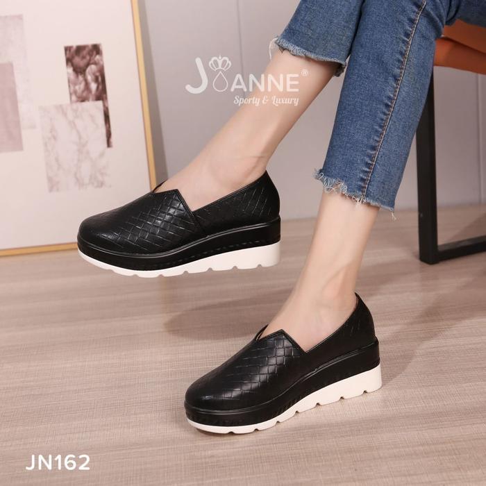 PVN Project Closed Toe Wedges Shoes Flat Wanita JN162 Black
