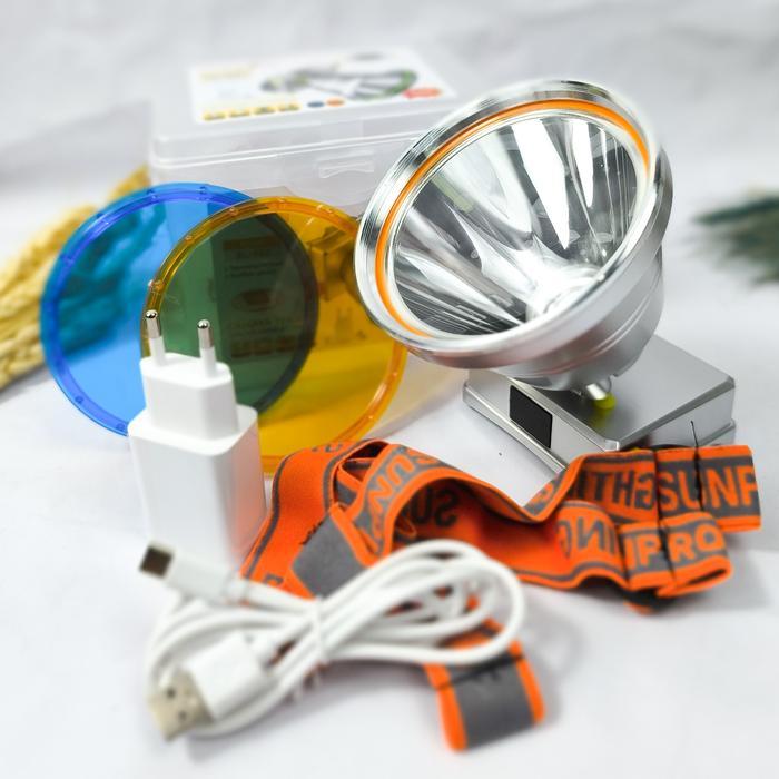 Senter Kepala SUNPRO SL-992 250 Watt Senter Kepala LED 250W Cahaya Putih Super Terang Tahan 50 Jam