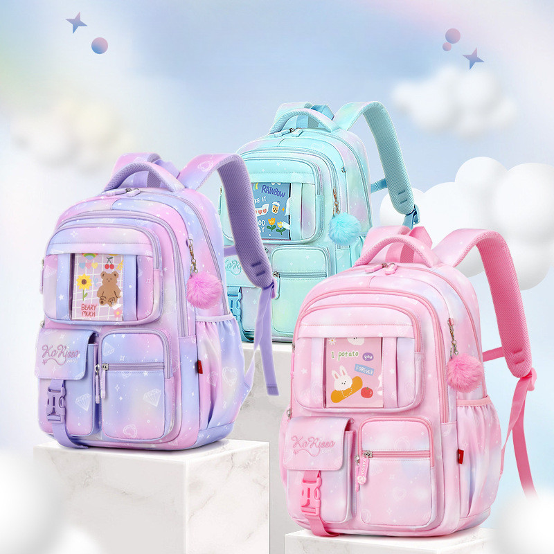 Children School Bags Girls Pink Princess Orthopedic Backpacks Primary School Student Waterproof girl