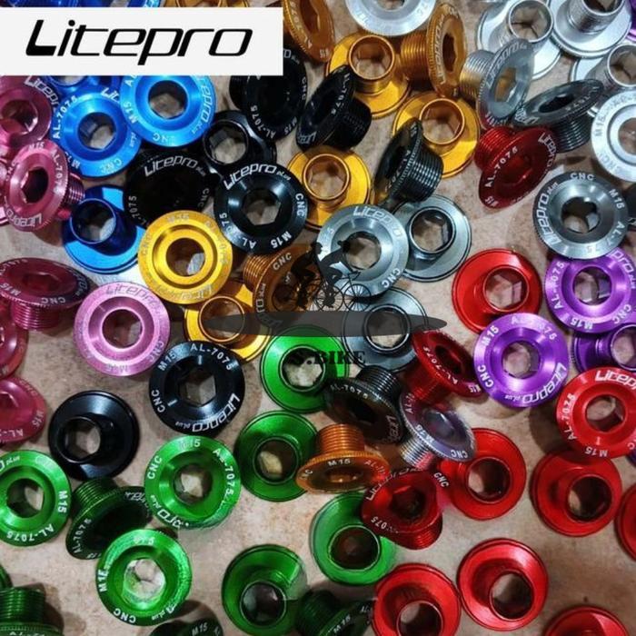 [ S.Bike ] Tutup Crank Kiri Ht2 Litepro Ori M15 M18 M19 M20 Cover Baut Screw Hollowtech Aluminium