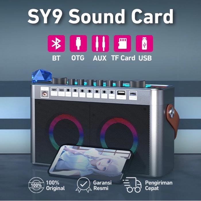 Soundcard Karaoke SY9 Soundcard Karaoke Extra 2 Mic Wireless Extra Full Bass