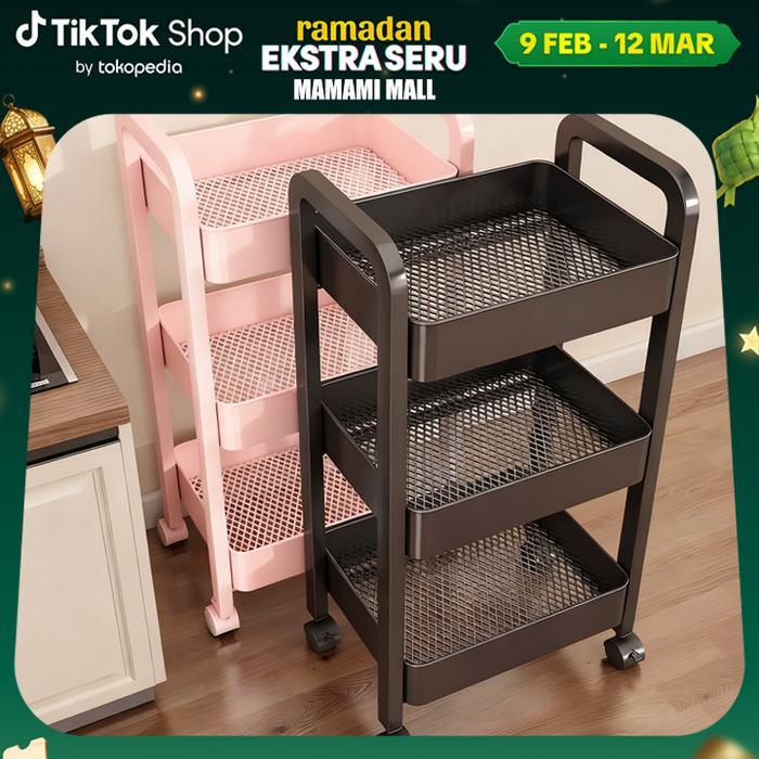 New Rak Troli Susun 4 tingkat Rak Susun Serbaguna Rak kamar mandi Rak besi susun Rak snack Rak