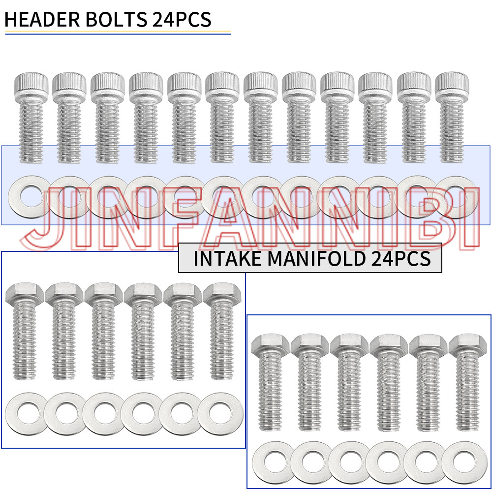 STAINLESS STEEL SMALL BLOCK ENGINE HEX BOLTS KIT FOR CHEVY 265 283 305 327 350
