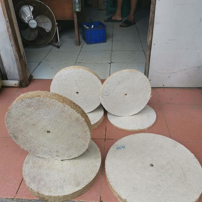Roda poles sisal 10 inch tebal 3 cm / kain serat nanas sissal