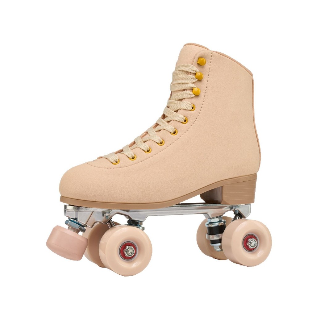 New adult double-row skates, green roller skates, metal brackets, roller skates, four-wheel skates.