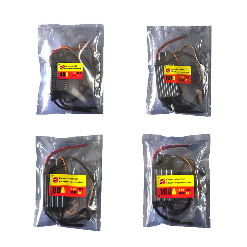 Programmable ESC 40A/60A/80A/100A Bidirectional Water-cooled brushless ESC With Heat Sink for RC Car