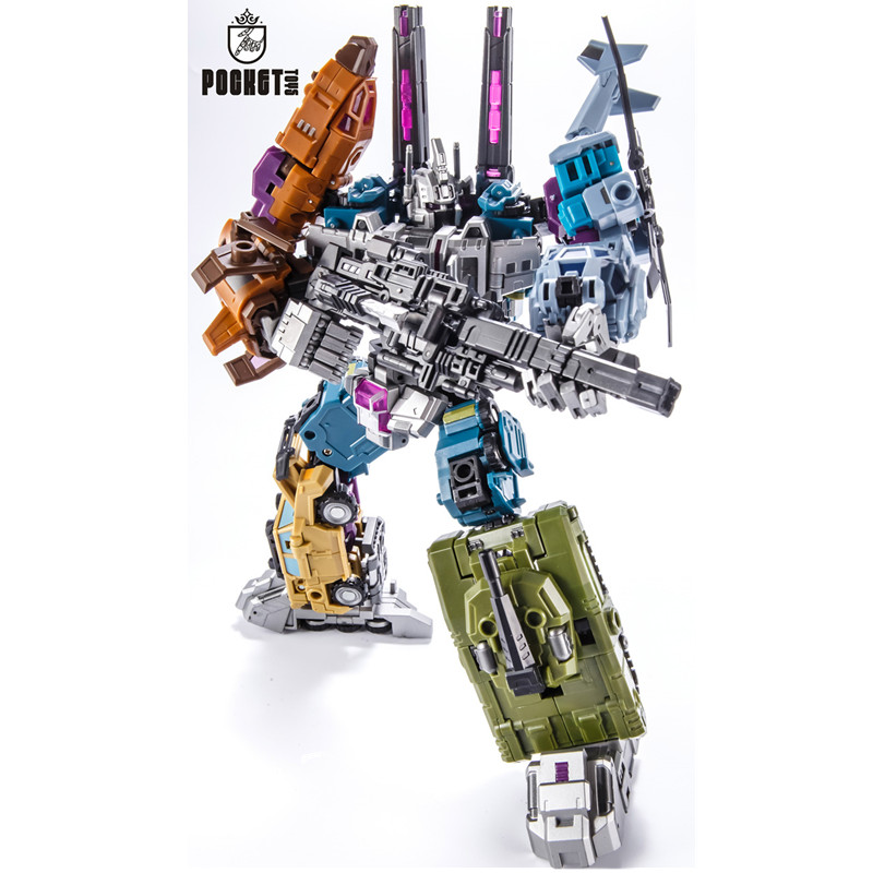 NEW PocketToys Transformation G1 PT-05 PT05 Bruticus 5IN1 Action Figure Robot Toys With Sticker Reta