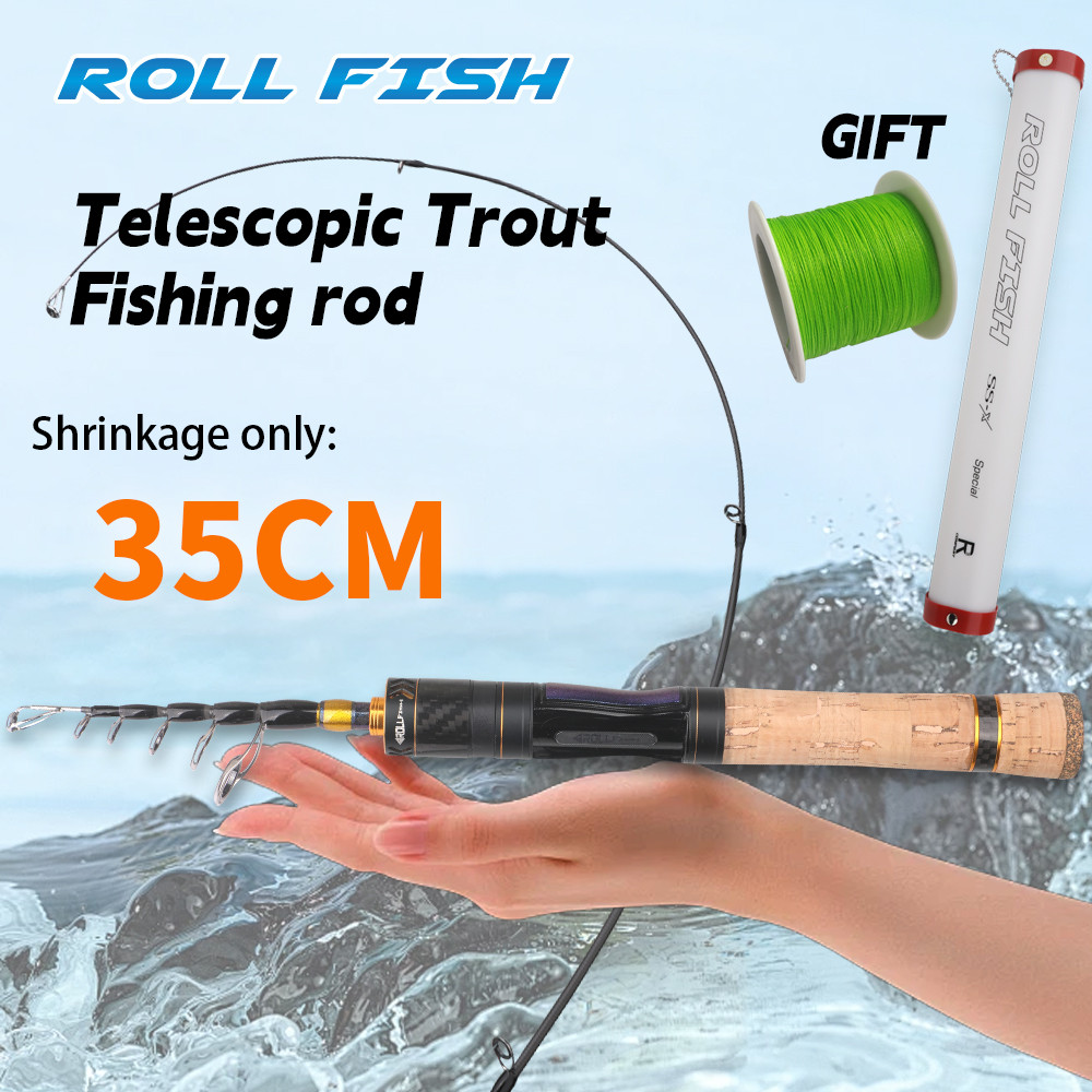 ROLFISH Telescopic Trout Rod UL Action Travel Portable Stream Lure Rod Foldable Design & Storage