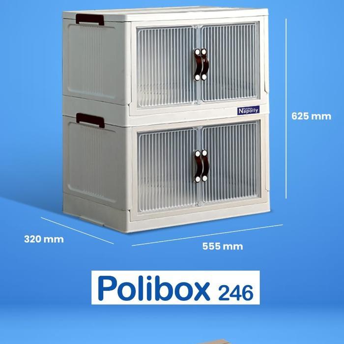 CONTAINER BOX LIPAT LEMARI SUSUN PLASTIK SERBAGUNA POLIBOX NAPOLLY ORIGINAL QUALITY
