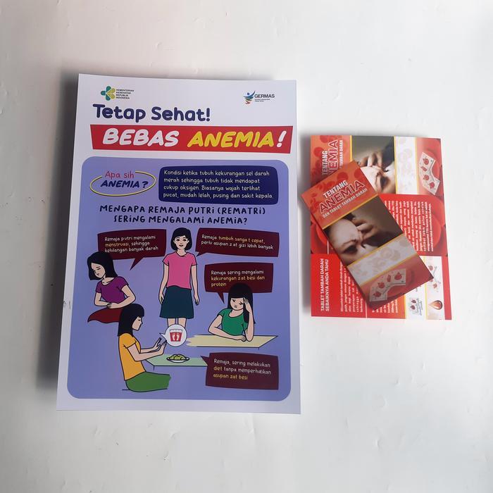 Poster Kesehatan - Poster Anemia Remaja - Bonus Leaflet Anemia