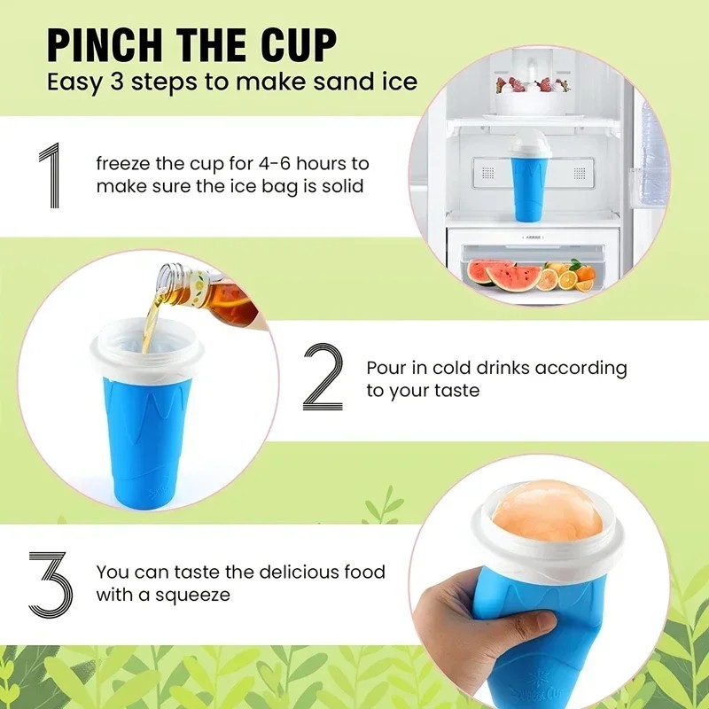 Quick-Frozen Slushy Maker Cup Large Capacity Slushy Cup for Homemade Smoothies Juice Ice Cream
