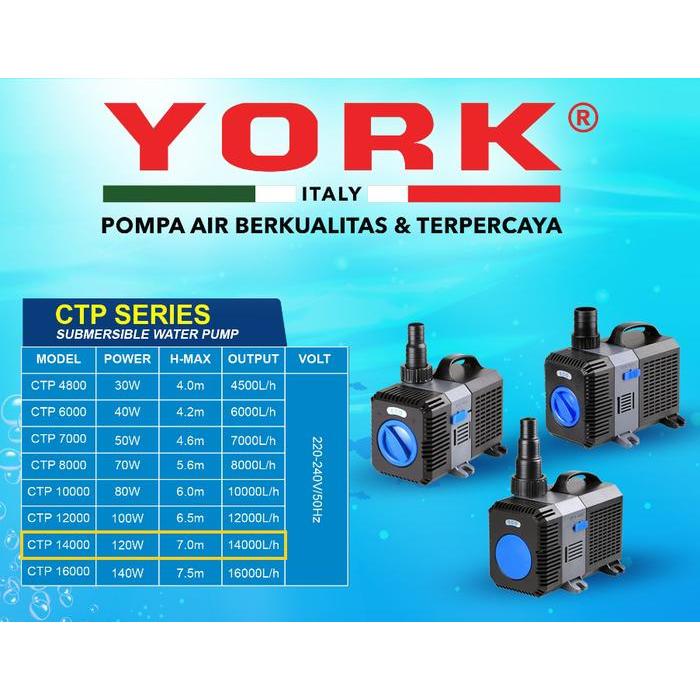 YORK CTP 14000 pompa celup rendam submersible aquarium hidroponik