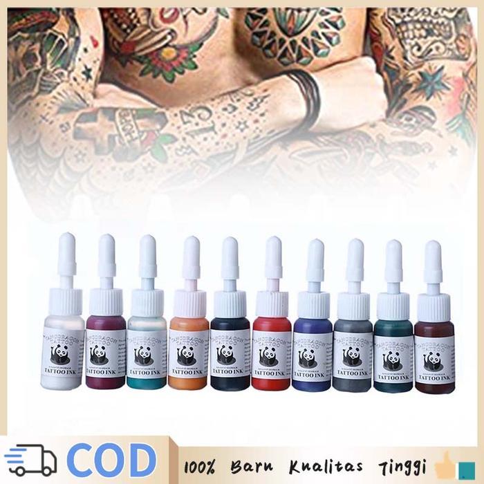 Tinta Tato Full Set 10 Warna Tinta Tato Set Set Tinta Tato Tinta Tato Permanen