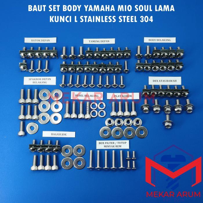 BAUT BODY YAMAHA MIO SOUL OLD KUNCI L STAINLESS STEEL 304 ASLI
