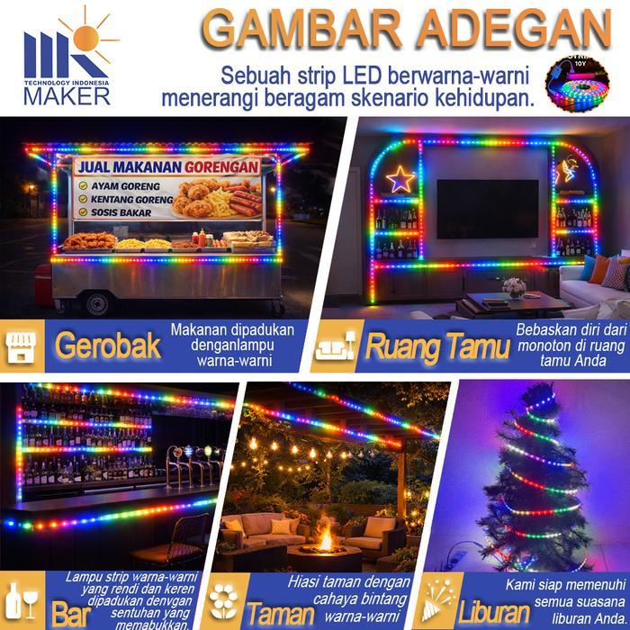 Lampu LED Strip RGB 1M-30M Warna Warni Lampu Hias/PVC IP65 Waterproof/lampu kelap kelip/lampu led