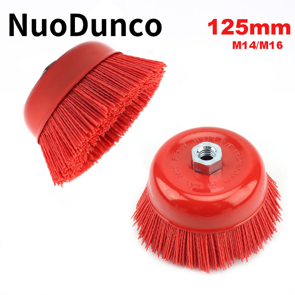 5 Inch Nylon Brush 125mm Nylon Abrasive Cup Brush Wheel for Metal Woodworking Glass Polishing