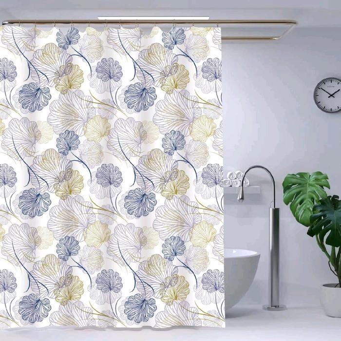 Tirai Kamar Mandi Anti Air Bahan Peva / Tirai Shower 200X200Cm New