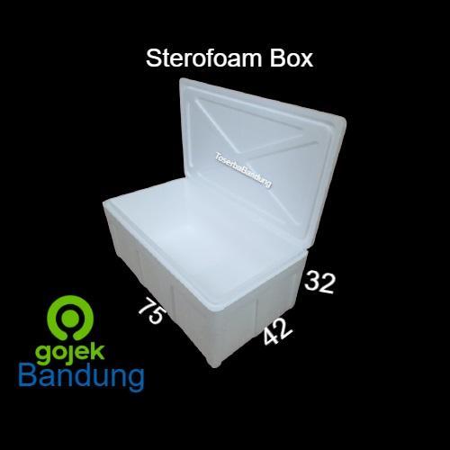 Box Styrofoam Panjang 75X42X32 Bandung Sterofoam Gabus Ikan Beku Sayur Pasti Ori
