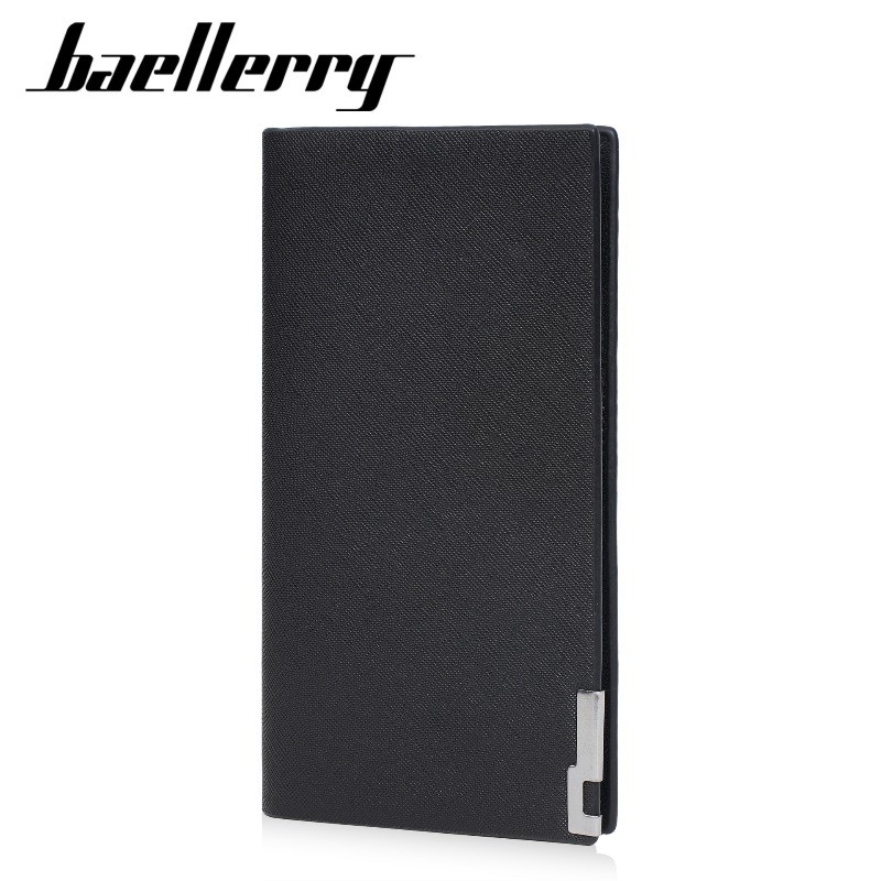Baellerry Male Long Ultra-thin Folding Canvas Wallet Simple Retro Fabric Style Linen Money Clip