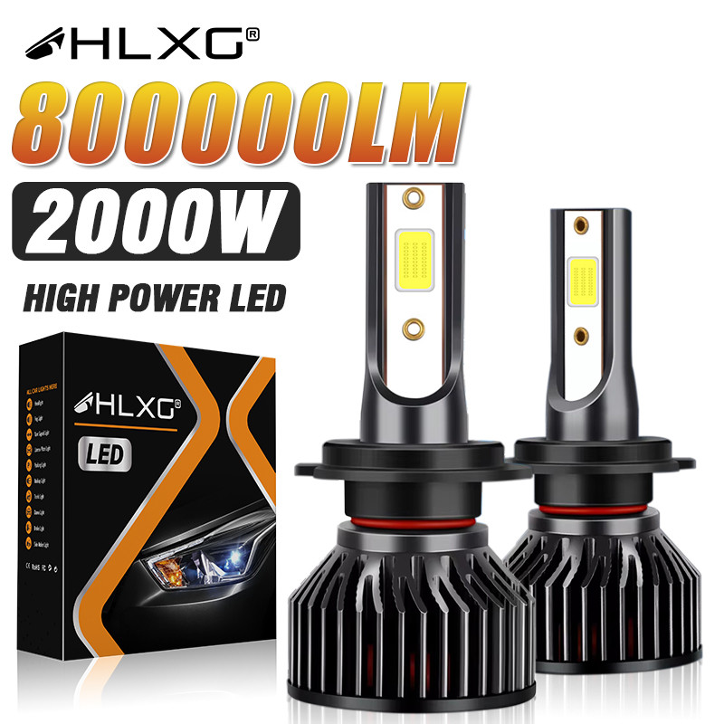 HLXG H4 LED H7 H11 Car Headlight Bulbs 2000W High Power CSP H1 H3 H8 9005 HB3 9006 HB4 9012 HIR2