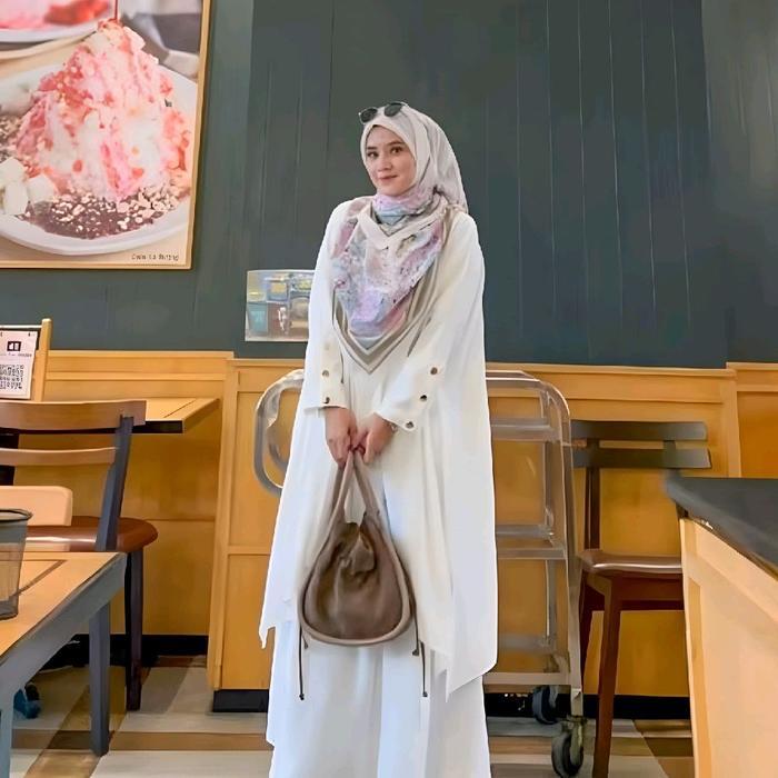 Arafah Set Rok Kancing Setelan Rok Wanita Muslimah Syari Lengan Panjang Baju Crinkle Tunik Terlaris